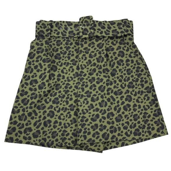 Zara High Waisted Belted Short In Leopard Print Size XS - Picture 5 of 8